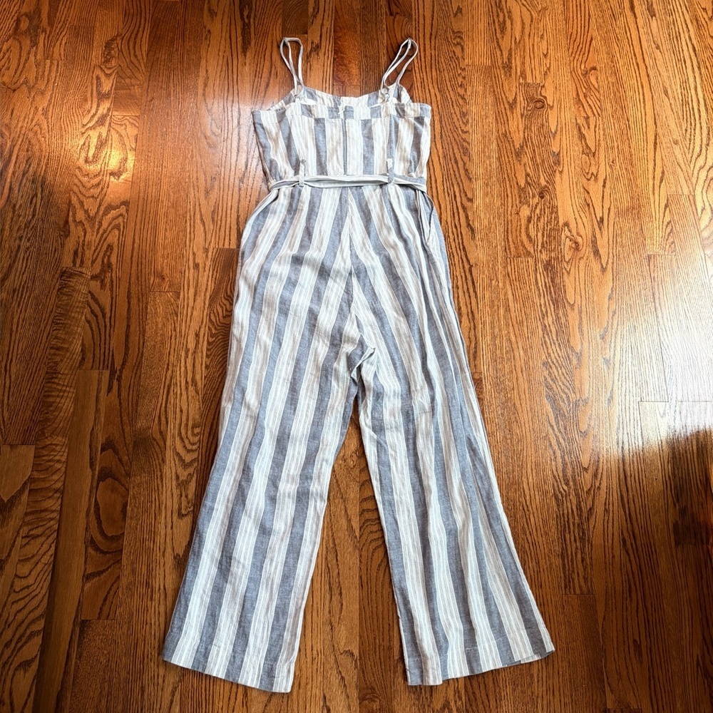 Rails Harper Laguna Stripe Linen Blend Jumpsuit Romper Belted Pockets Small NWT - Picture 5 of 12